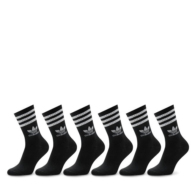 Zestaw 6 par wysokich skarpet unisex adidas - Czarny