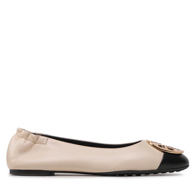 Baleriny Tory Burch Claire Cap Toe - Beżowy