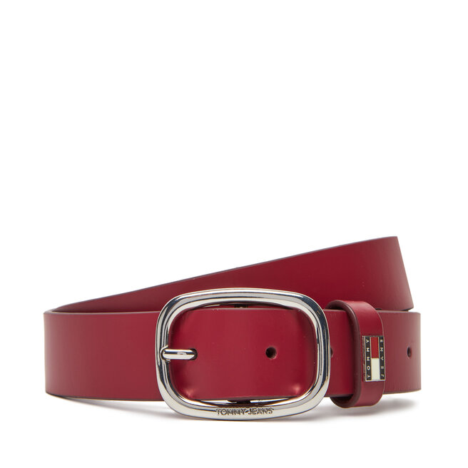 Pasek Damski Tommy Jeans Tjw Oval 3.0 - Czerwony