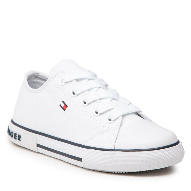Teniși Tommy Hilfiger Low Cut Lace-Up Sneaker T3X4-32207-0890 M White 100