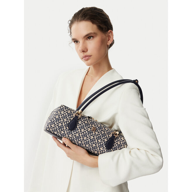 Torebka Tommy Hilfiger Th Grace Shoulder Bag Jacquard AW0AW18752 Niebieski -