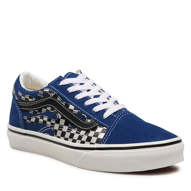 Checkered vans with blue flames clearance