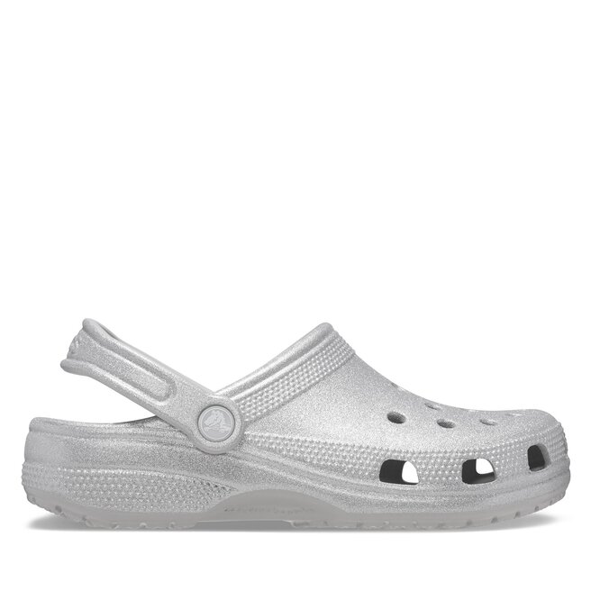 Klapki Crocs Classic Glitter Clog - Srebrny