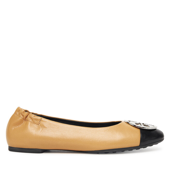 Baleriny Tory Burch Claire Cap-Toe Ballet - Beżowy