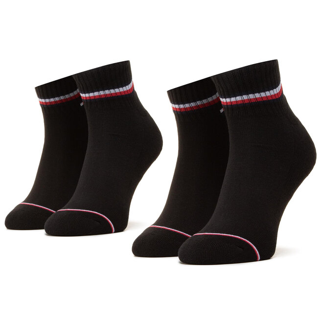 Set de 2 perechi de șosete lungi pentru bărbați Tommy Hilfiger 100001094 Black 200 100001094 imagine noua