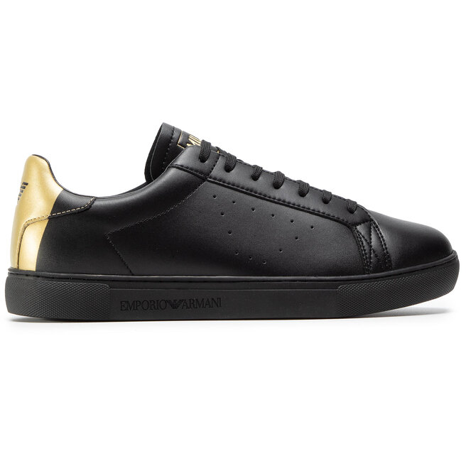 Снікерcи Emporio Armani X4X316 XM500 N024 Black/Old Gold Print •  Eobuv.com.ua