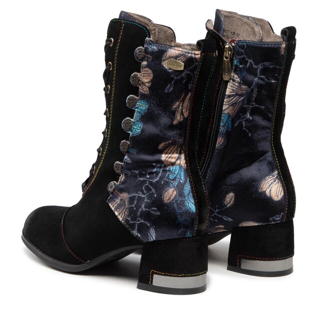 Laura Vita Damen Stiefelette - Metallic Glanz Mit Leopardenmuster