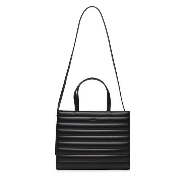 Torebka Calvin Klein Line Quilt Medium Tote - Czarny