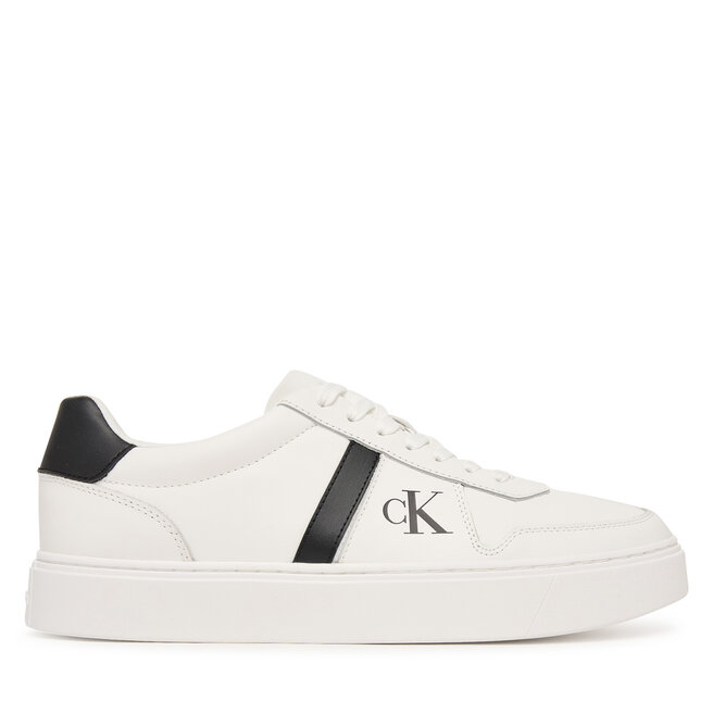 Sneakersy Calvin Klein Classic Cups Lace Lth Emb Tongue HM0HM02237 Biały - męskie