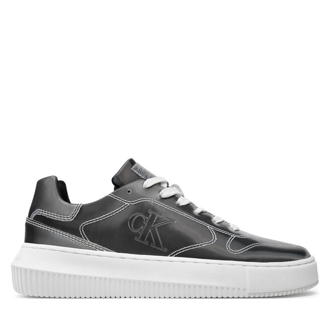Sneakersy Calvin Klein Jeans Chunky Cupsole Low Lace Mg Dc - Srebrny