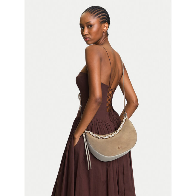 Torebka Tommy Hilfiger Moon Leather Crossover Suede AW0AW17537 Beżowy -