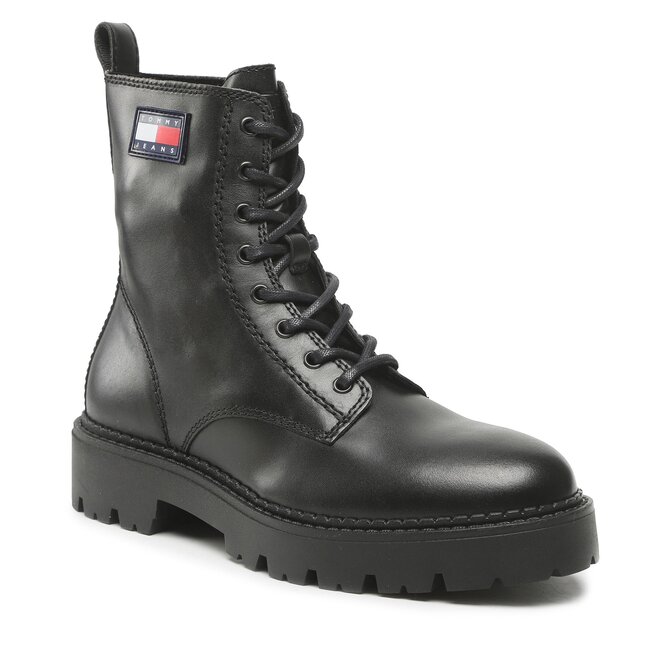 Trappers Tommy Jeans Lace Up Heritage Boot EM0EM01091 Black BDS altele-Trekkings imagine super redus 2022