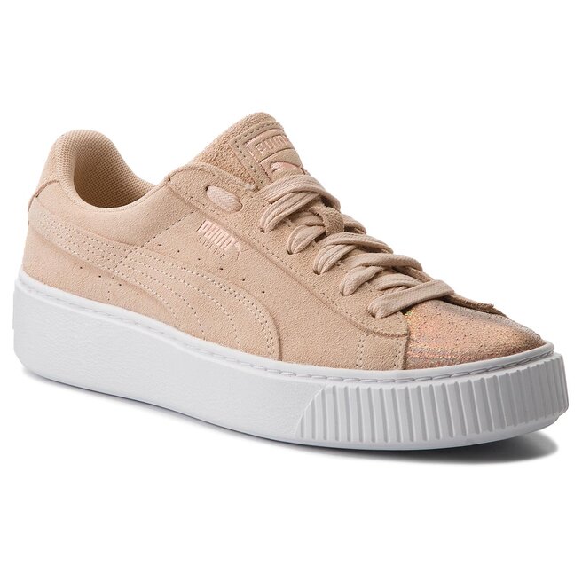 tan suede platform sneakers