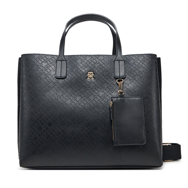 Torebka Tommy Hilfiger Th Distinct Satchel Mono - Czarny