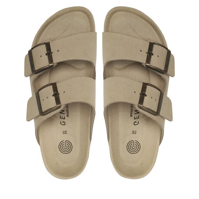 Sandales en croûte de velours certifié | beige hawaii velour almond femme