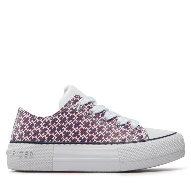 Tommy Hilfiger Scarpe da ginnastica Tommy Hilfiger Low Cut Lace-Up Sneaker T3A9-32289-0753 White/Bordeaux X665