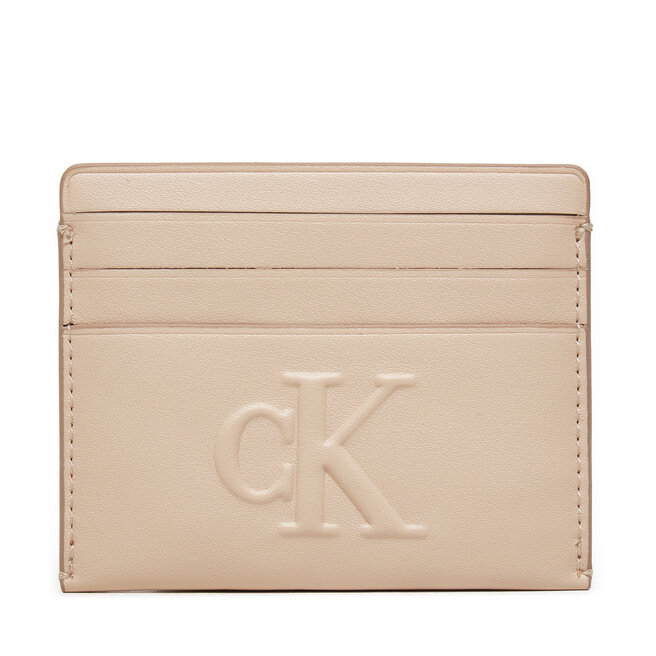 Etui na karty kredytowe Calvin Klein Jeans Sculpted Cardcase - Beżowy