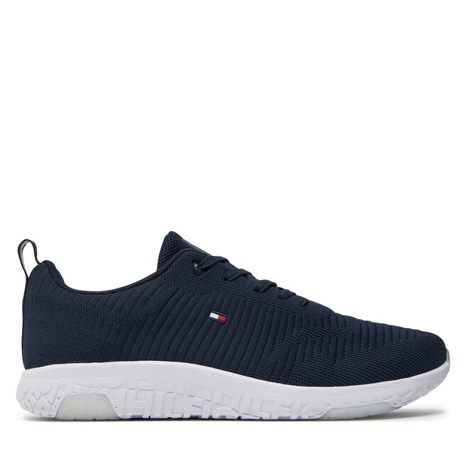 Sneakersy Tommy Hilfiger Corporate Knit Rib Runner - Granatowy
