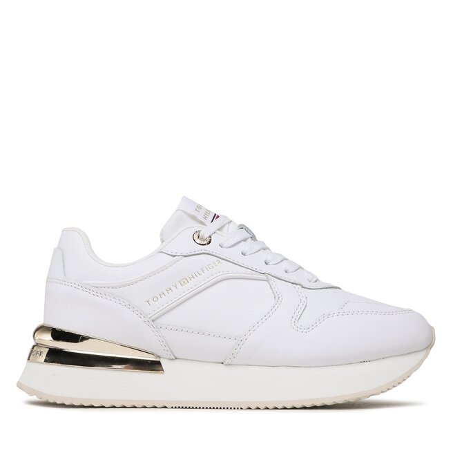 Sneakersy Tommy Hilfiger Elevated Feminine Leather Runner - Biały
