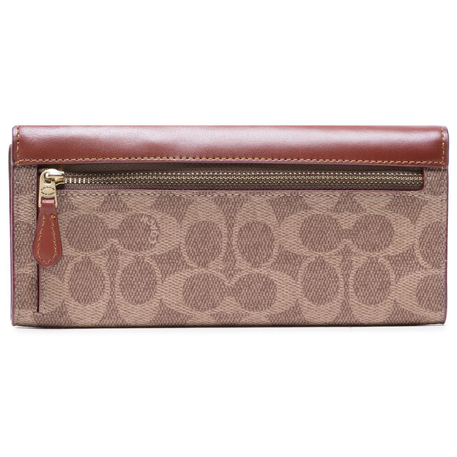 Coach Portafoglio grande da donna Coach Cb Ccv Sg Wyn Sft Wa C2327 B4/Tan Rust