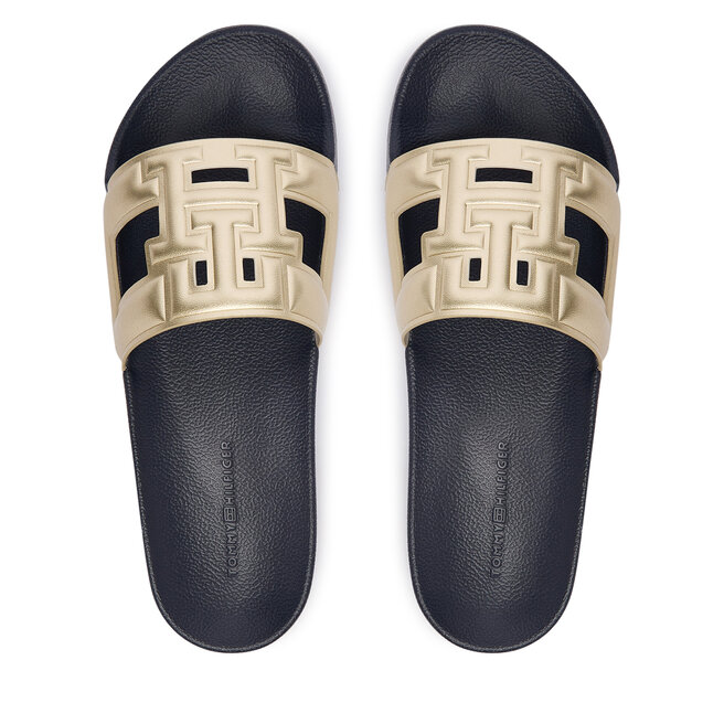 Klapki Tommy Hilfiger Th Pool Slide FW0FW09613 Złoty
