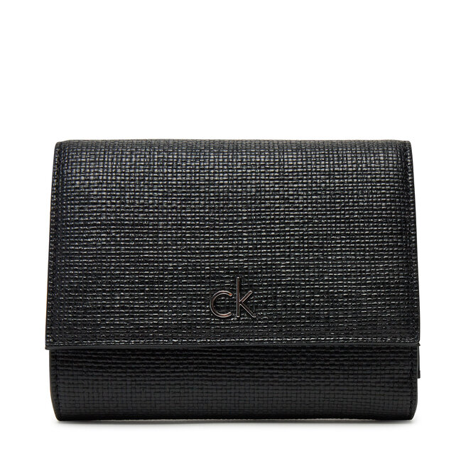 Mały Portfel Damski Calvin Klein Ck Daily Medium Trifold_Tex - Czarny
