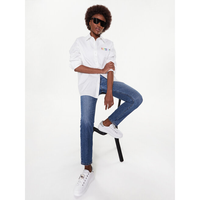 KARL LAGERFELD Сникърси KARL LAGERFELD KL62576K White Lthr W/Silver