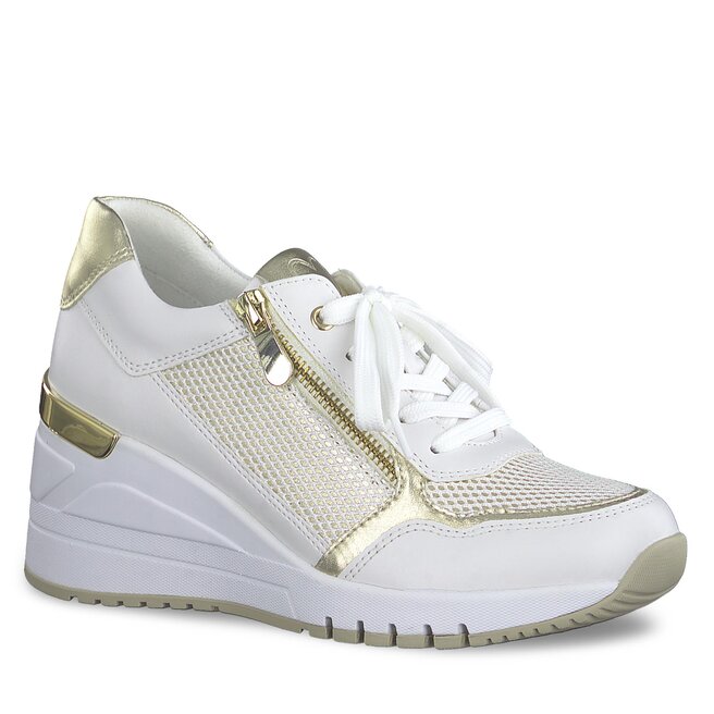 Sneakers Marco Tozzi 2-2-23743-20 White/Gold 2-2-23743-20 imagine noua gjx.ro