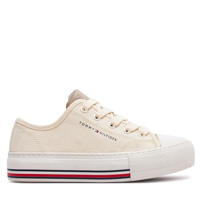 Bambas Tommy Hilfiger Low Cut Lace-Up Sneaker T3A9-33185-1687 M Beige 500 | zapatos.es