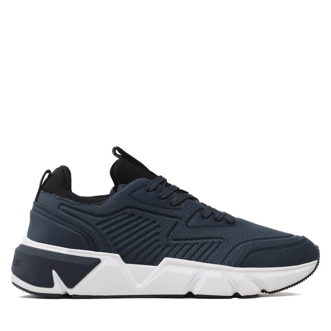 Sneakersy Calvin Klein Low Top Lace Up Knit - Granatowy