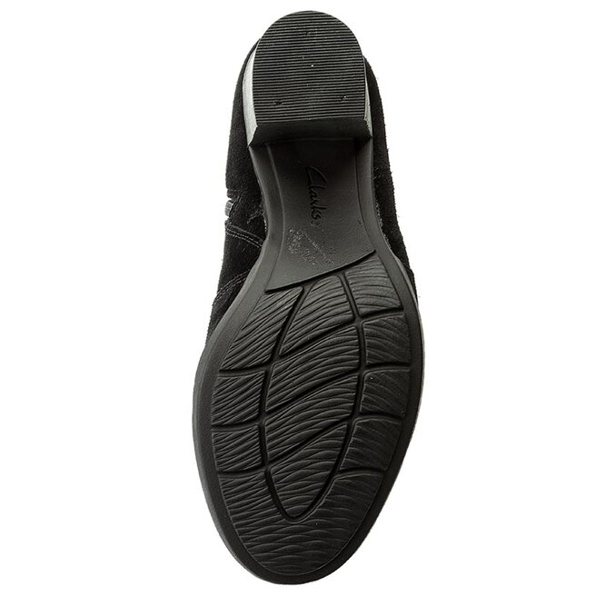 Botki Clarks Enfield Senya 261288474 Black Suede eobuwie .pl