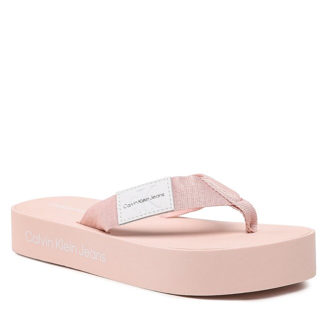 Flip flop Calvin Klein Jeans Flatform Flipflop YW0YW00993 Peach Blush 0JW 0JW imagine noua