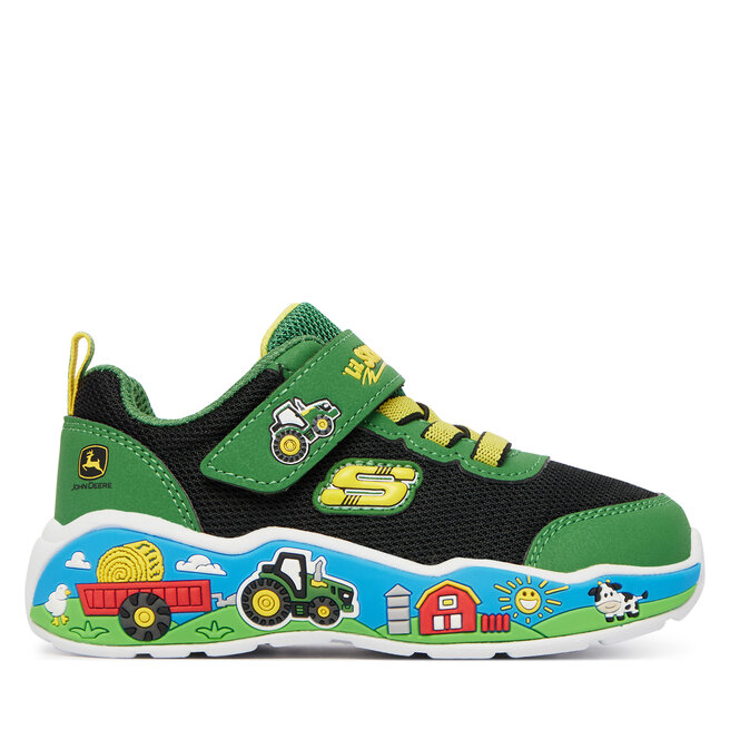 Sneakersy Skechers John Deere: Play Scene - Barn-Squad Buddies 407065N/GNBK Zielony - chłopięce