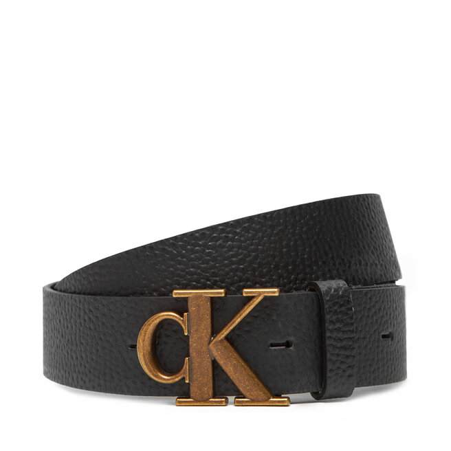Pasek Męski Calvin Klein Monogram Buckle Fixed Belt 35Mm - Czarny