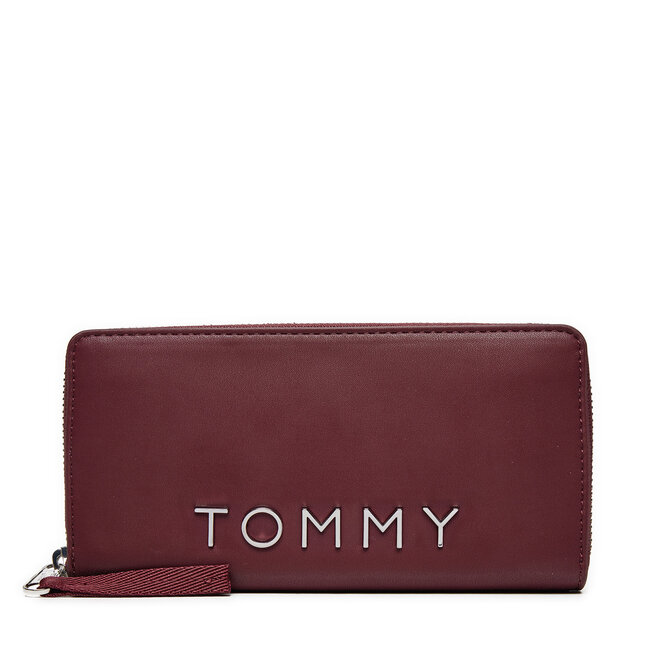 Duży Portfel Damski Tommy Jeans - Bordowy