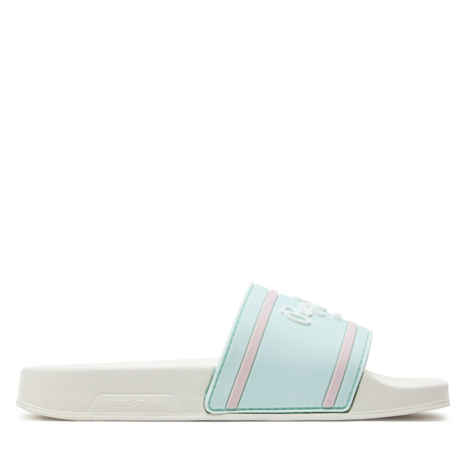 Klapki Pepe Jeans Slider Logo G - Niebieski