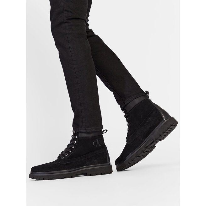 Calvin Klein Jeans Pohodni čevlji Calvin Klein Jeans Lug Mid Laceup Boot Hike YM0YM00270 Black BDS