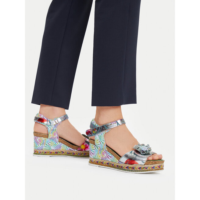 Espadryle Laura Vita Hacdeo 09 Srebrny - kobiece
