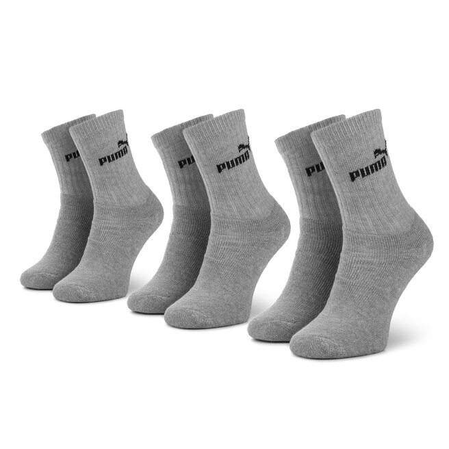 Zestaw 3 par wysokich skarpet damskich Puma 90712903 r. - Szary