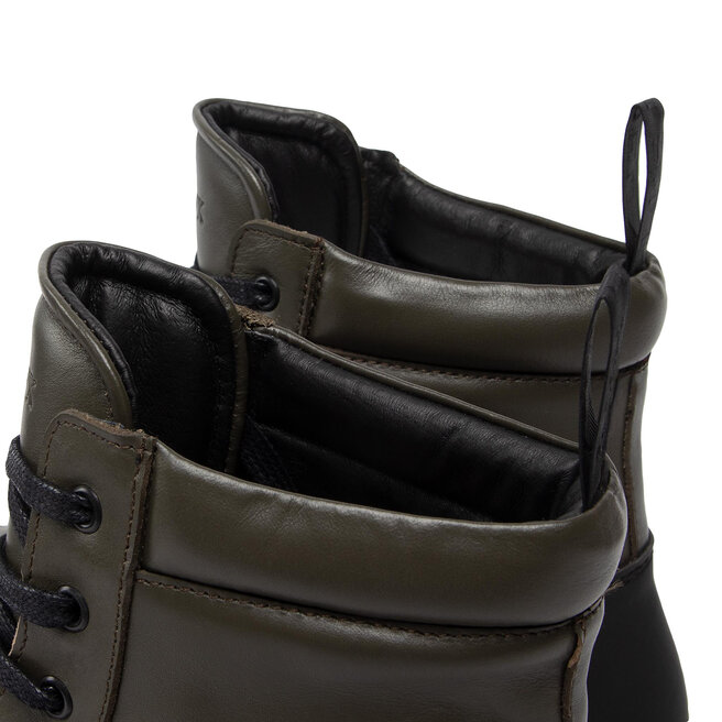 Les Deux Kozačky Les Deux Tanner Mid-Top Leather Sneaker LDM820022 Olive Night/Black