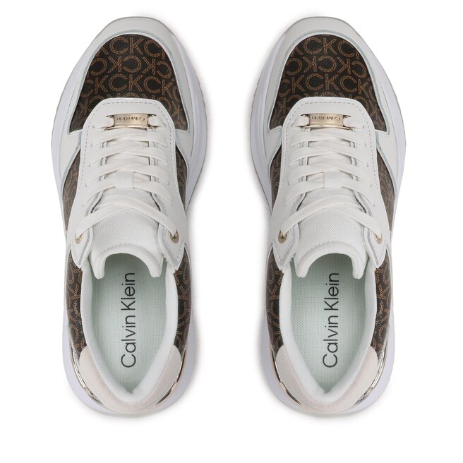 Calvin Klein Αθλητικά Calvin Klein Chunky Intern Wedge Lace Up-Mono HW0HW01439 White/Brown Mono 0LD