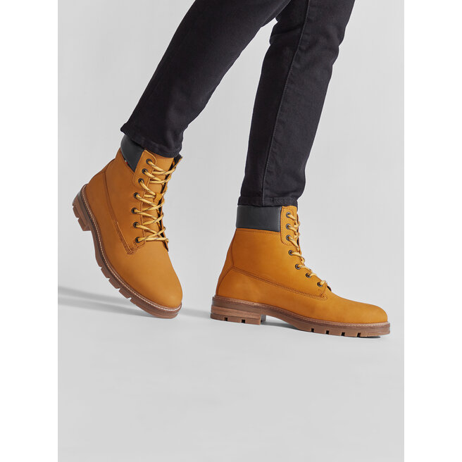 Tommy Hilfiger Kozačky Tommy Hilfiger Padded Nubuck Boot FM0FM04205 Vitage Gold KBH