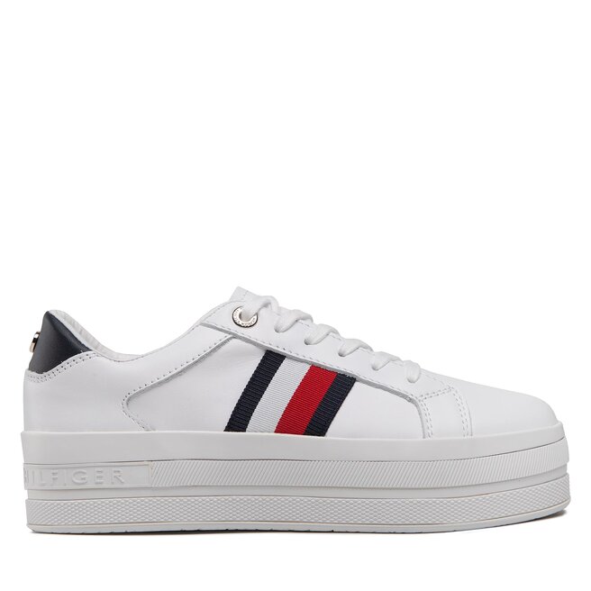 Tommy Hilfiger Сникърси Tommy Hilfiger Th Webbing Flatform Cupsole FW0FW06731 White YBR