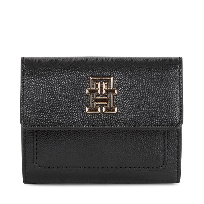 Mały Portfel Damski Tommy Hilfiger Th Timeless Med Flap W Bill - Czarny