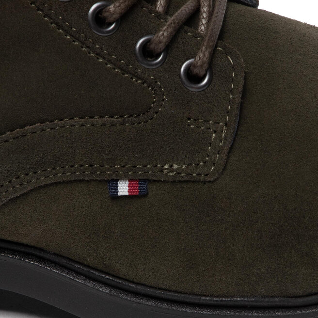 Tommy Hilfiger Ботуши Tommy Hilfiger Elevated Rounded Suede Lace Boot FM0FM04185 Olive MR9