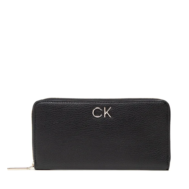 Portofel Mare de DamÄƒ Calvin Klein Re-Lock Slim Z/A Wallet Lg Pbl K60K609482 Ck Black BAX