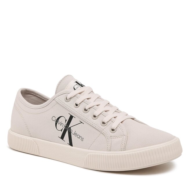 Teniși Calvin Klein Jeans Essential Vulcanized 1 YM0YM00306 Eggshell/Ancient White 0F6 0F6 imagine noua