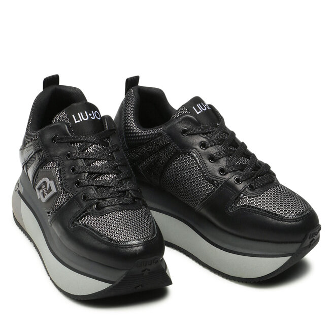 ancla el estudio compuesto Sneakers Liu Jo Super Maxi Wonder BA2039 PX030 Black/Silver 01039 •  Www.zapatos.es