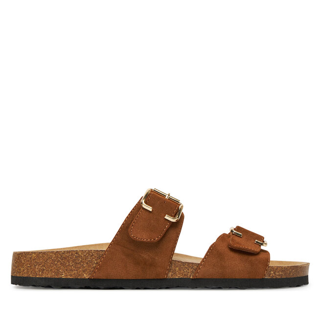 Klapki ONLY Shoes Onlmaxi-13 Pu Strap Buckle - Brązowy