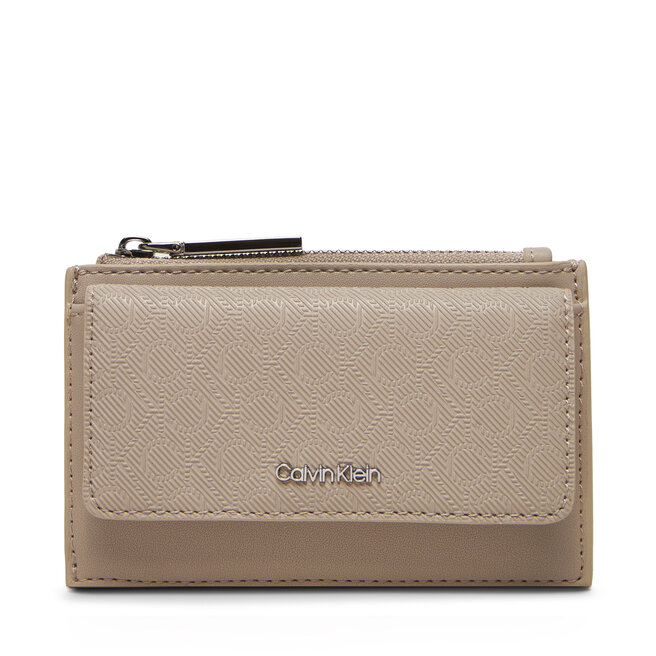 Etui na karty kredytowe Calvin Klein Ck Must Aop Cc Holder W Zip - Beżowy